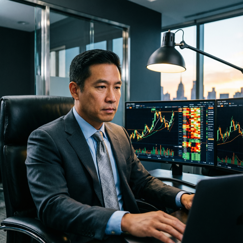 Professional forex trader analyzing Apex Trader Funding charts