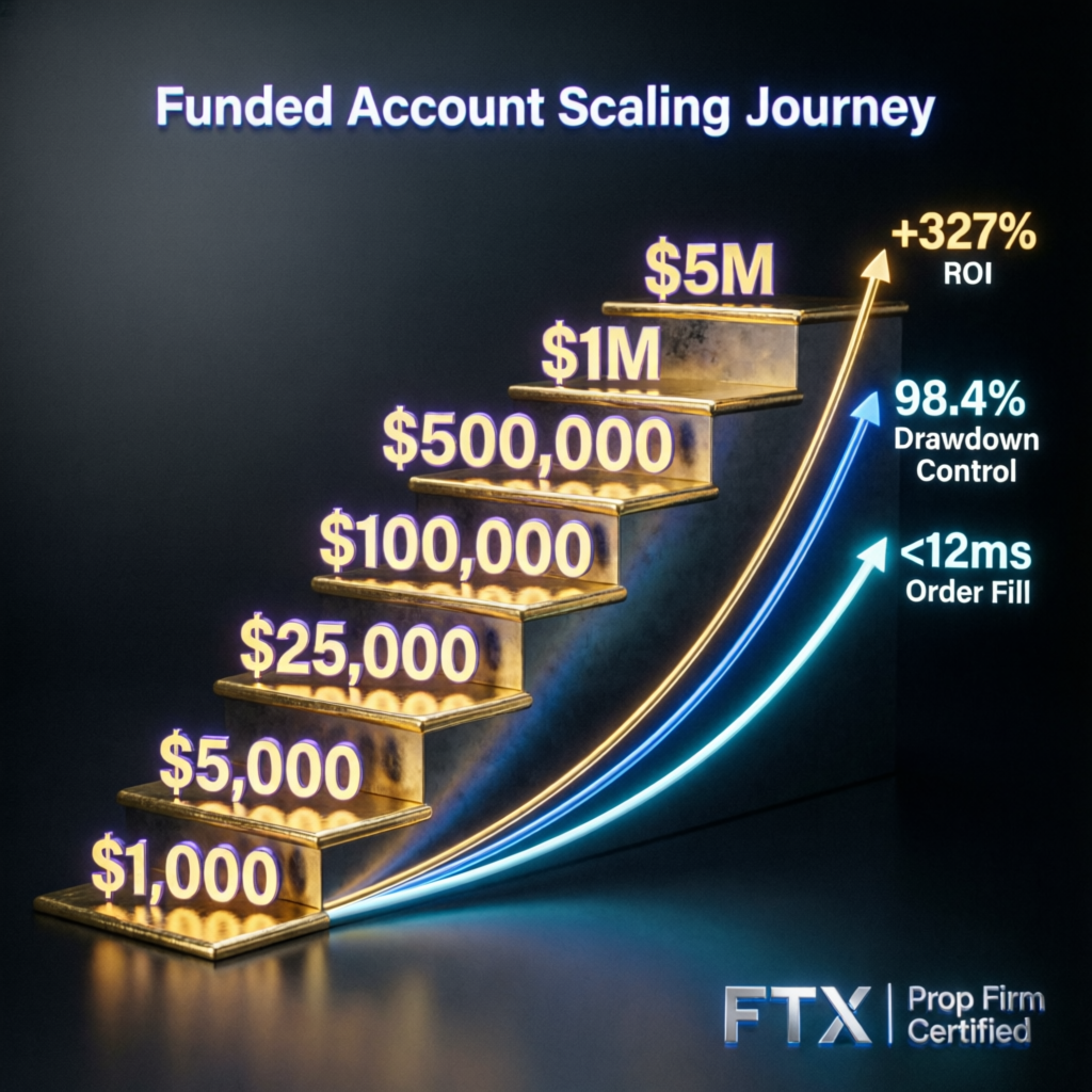 Funded account scaling journey from small to large accounts