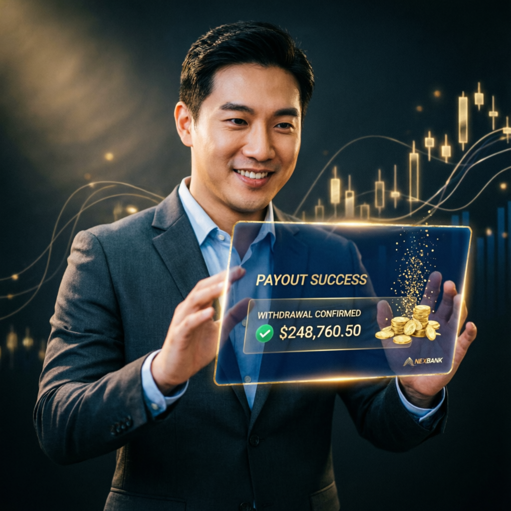 Successful payout withdrawal confirmation for funded trader