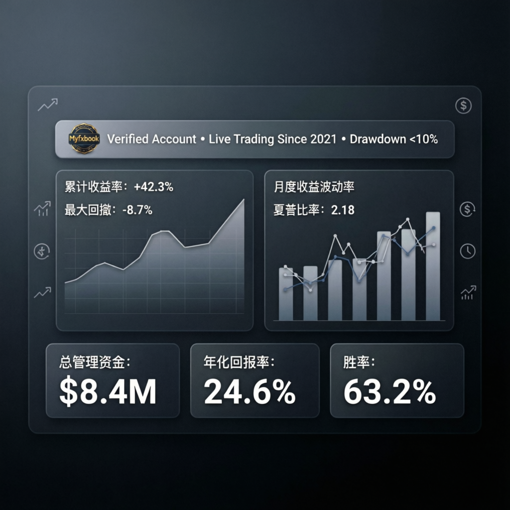Verified trading portfolio with Myfxbook integration
