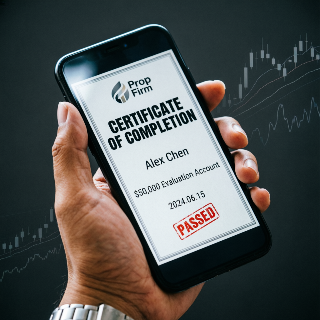 Prop firm passing certificate