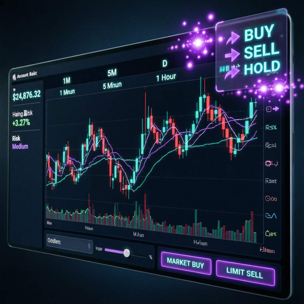 Professional trading dashboard with buy sell signals for Topstep express