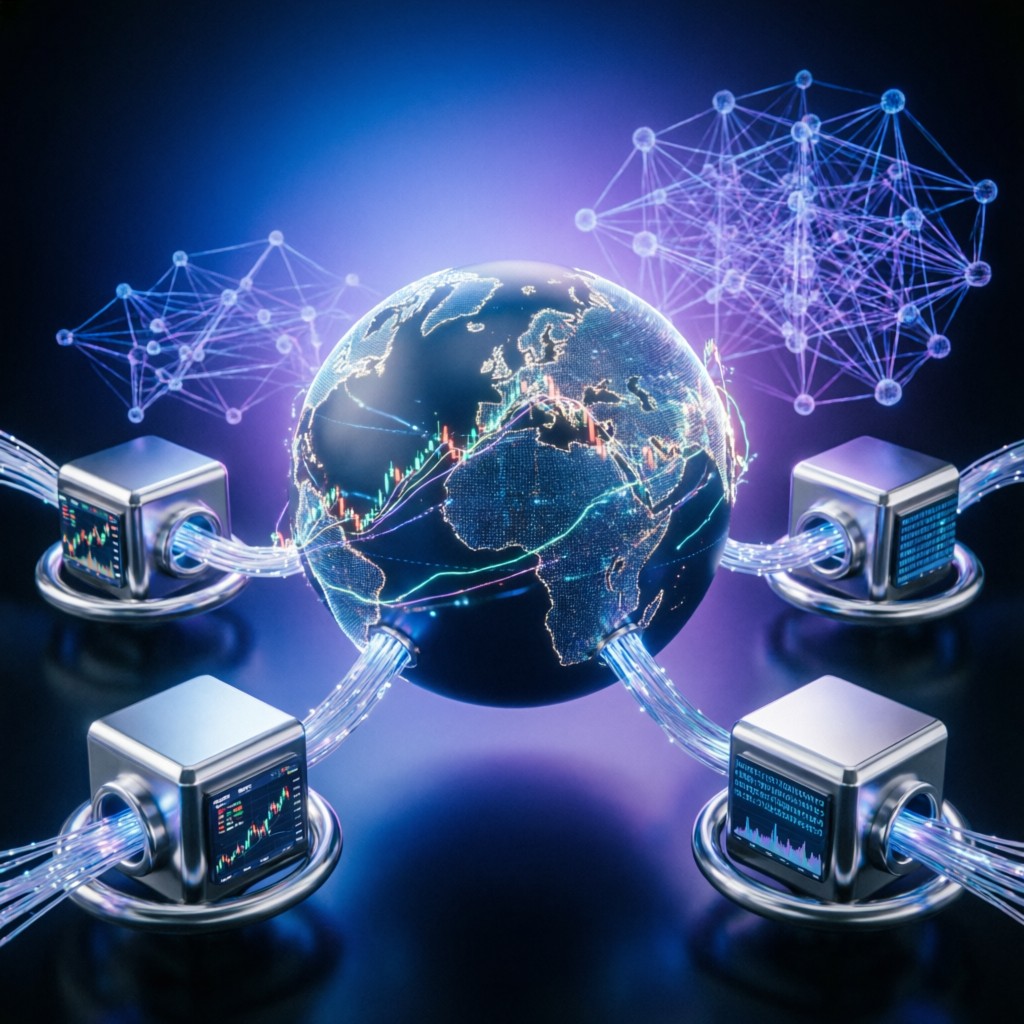 Global prop firm network with AI trading nodes worldwide