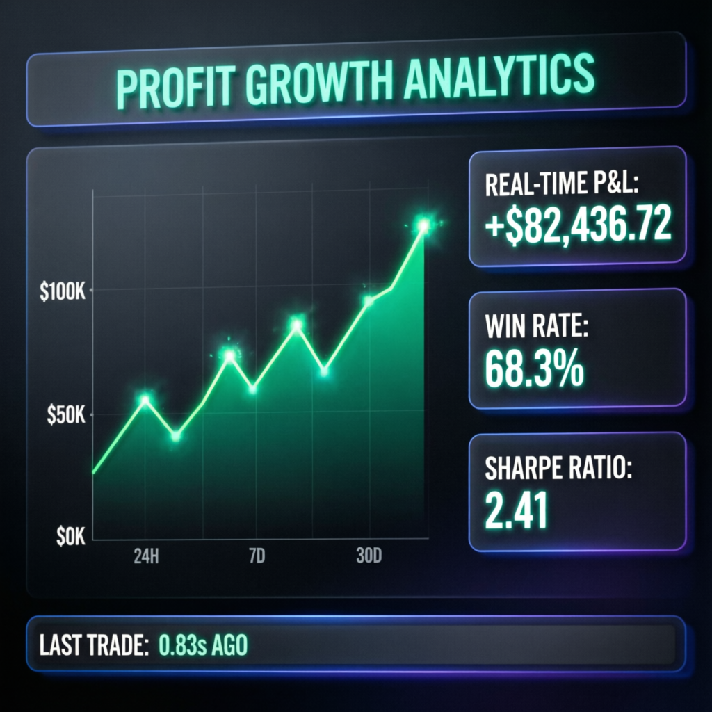 Profit growth analytics dashboard showing Apex Trader Funding account performance