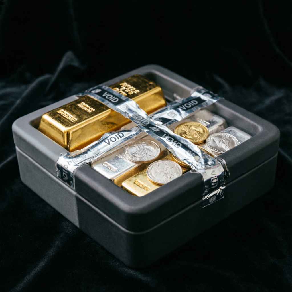 Tamper-proof sealed packaging of gold and silver bullion at Sapphire Jewels Dehradun