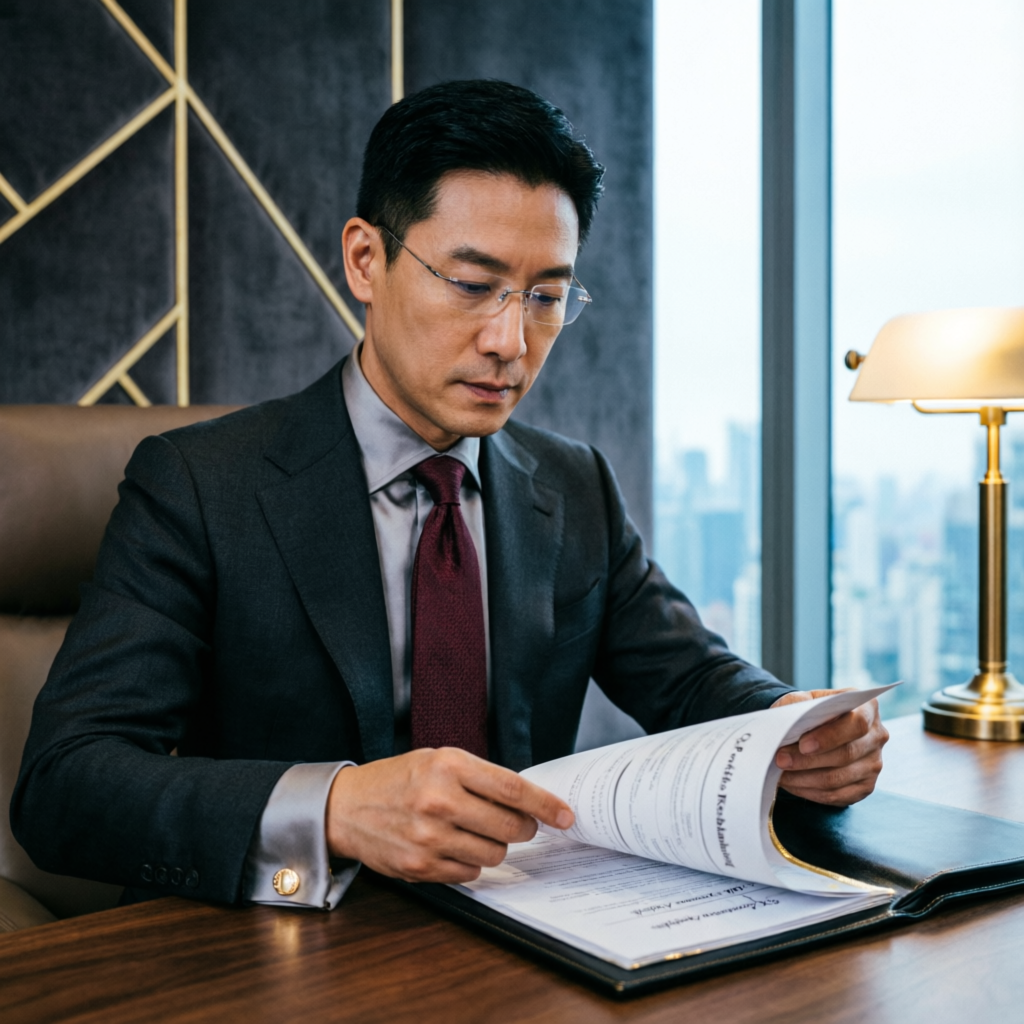 Professional financial consultant reviewing Apex payout documents