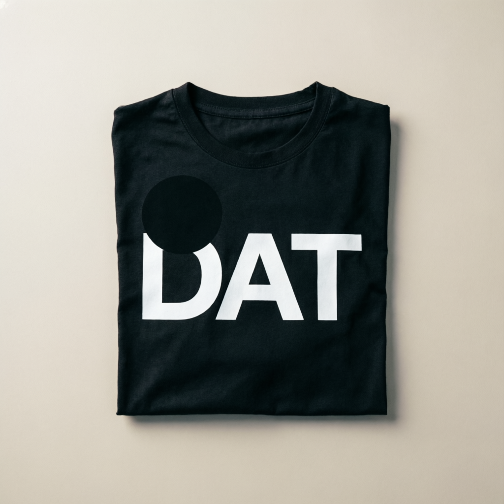 Type Tee — black t-shirt with DAT typographic print