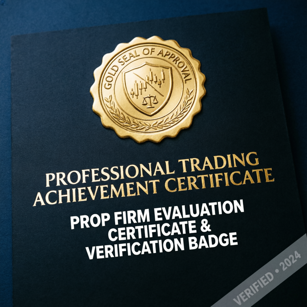 Professional trading achievement certificate for successful 100X Club evaluation completion