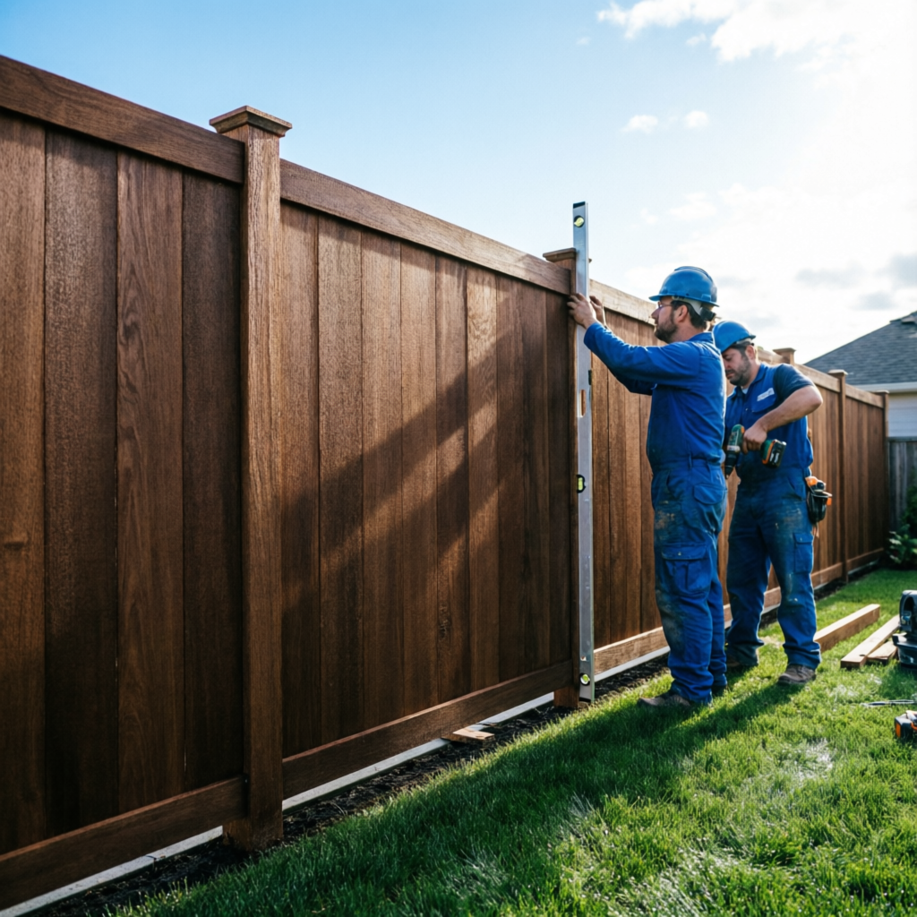 Wooden fence installation in Tulsa