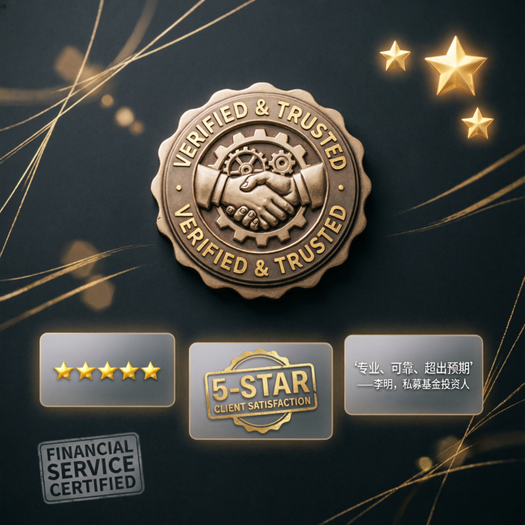 Client satisfaction and verified trust badge