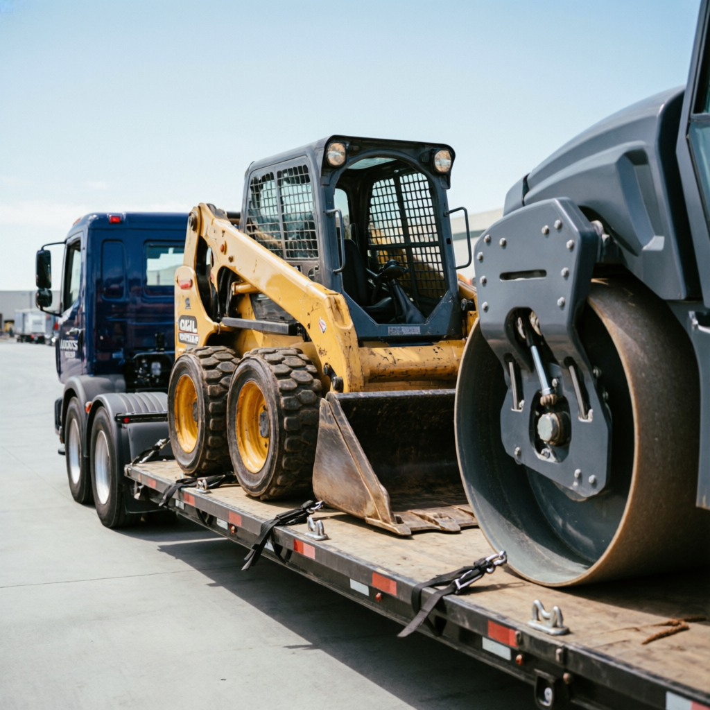 Бобкет и каток на эвакуаторе