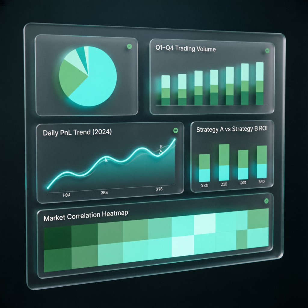 Trading analytics dashboard showing consistency metrics and performance tracking