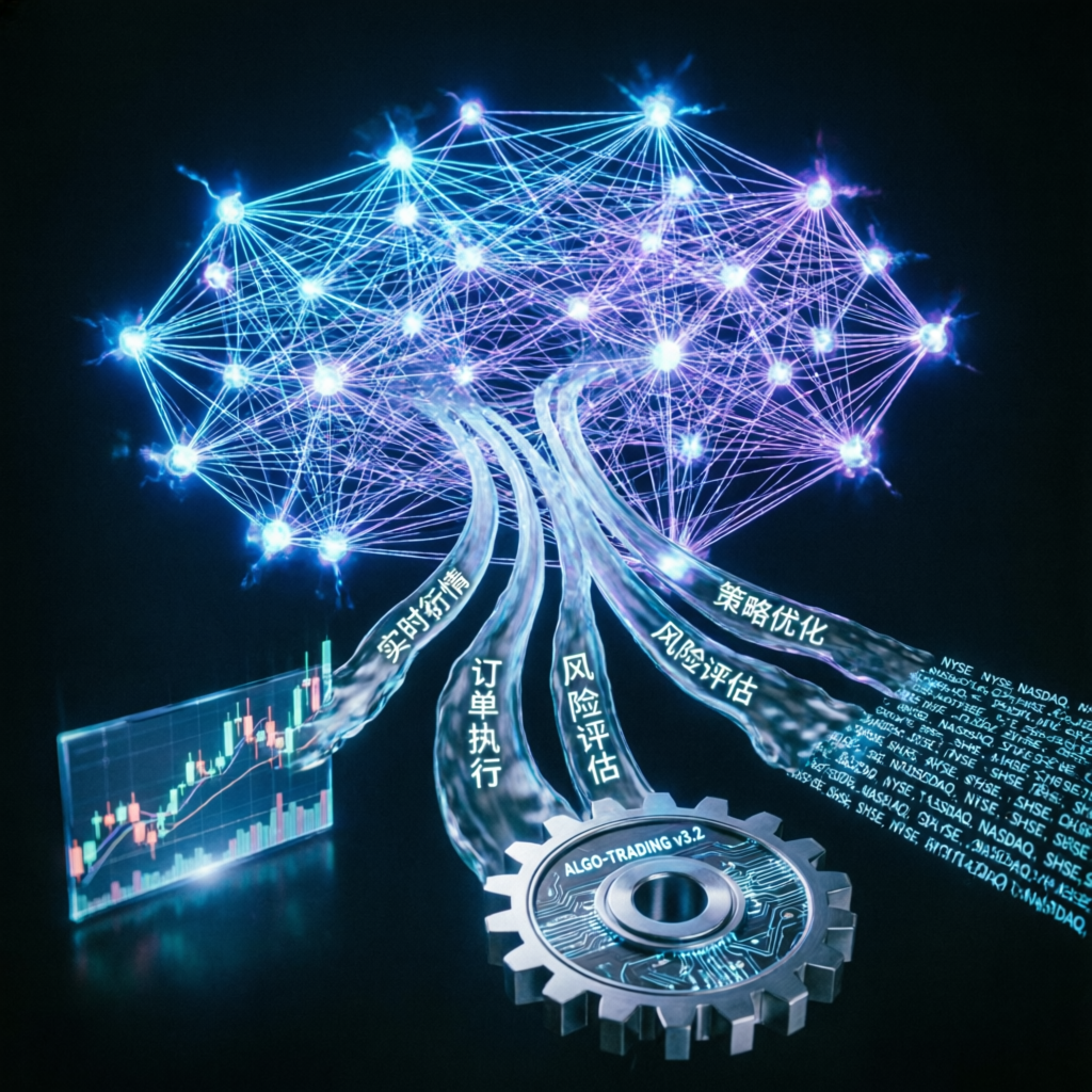 AI-powered algorithmic trading system visualization for Apex Trader Funding