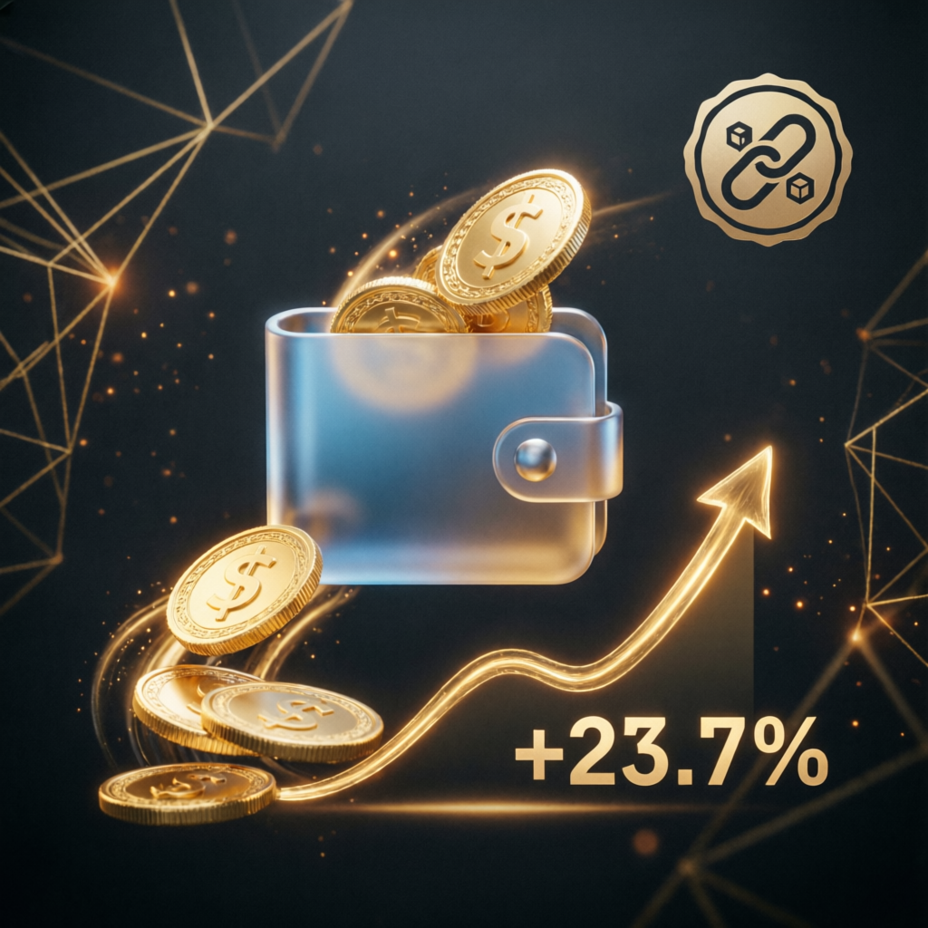 Premium payout success visualization with golden coins and profit growth