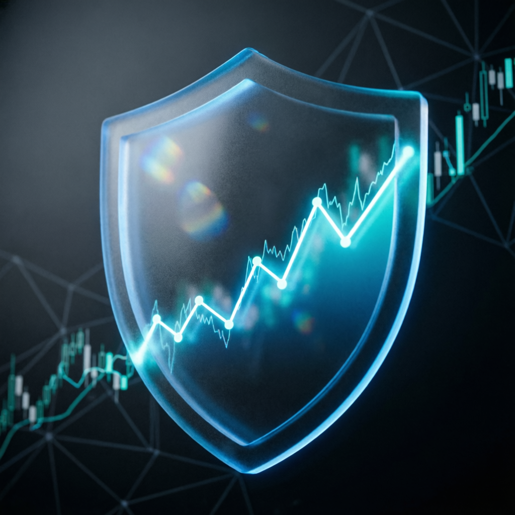 Risk management shield protecting trading account