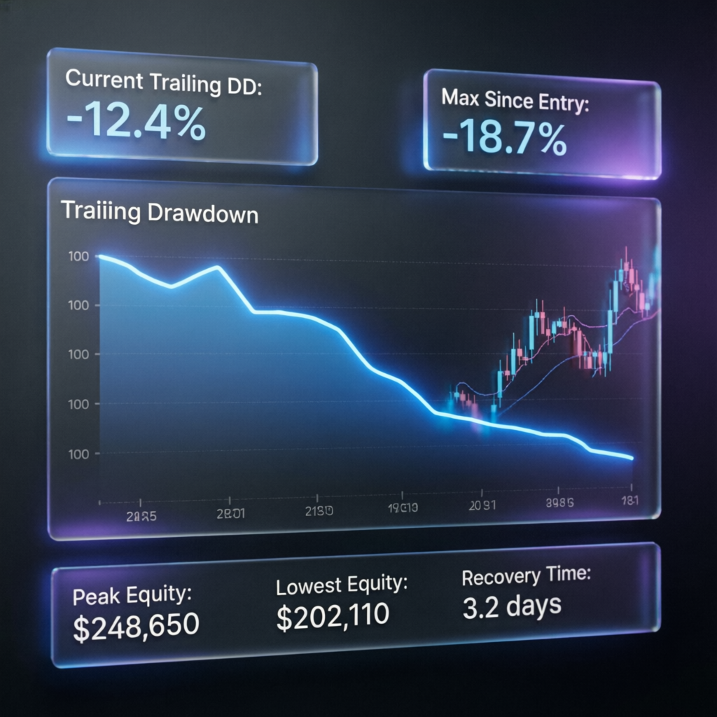 Topstep trailing drawdown visualization chart