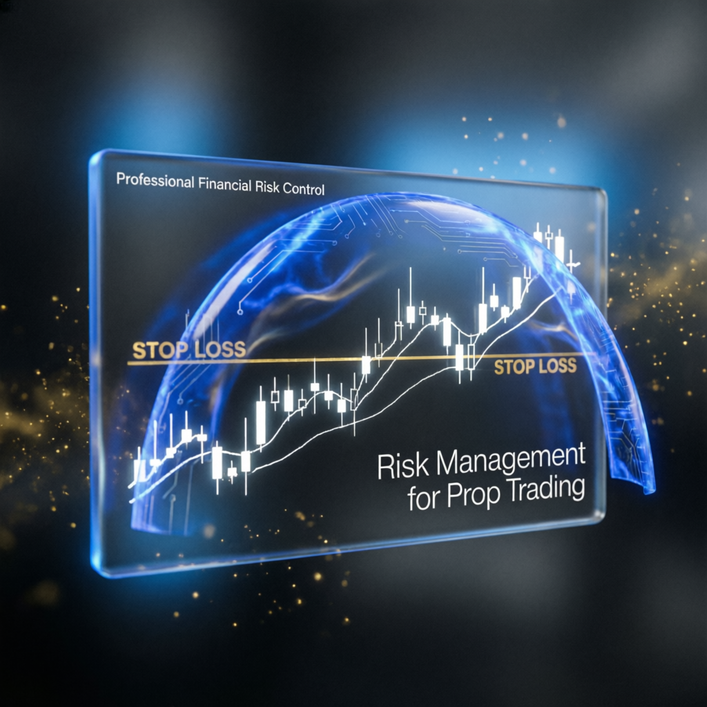 Risk management visualization for prop trading with stop loss indicators