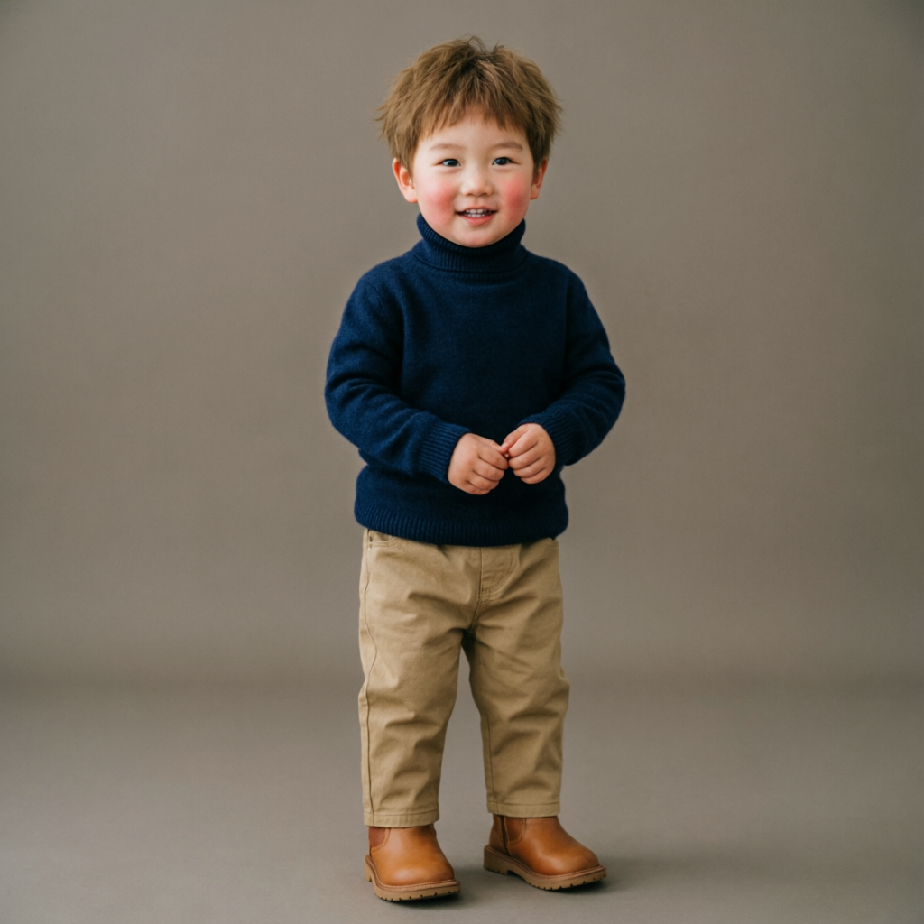 Comfortable kids streetwear outfit for boys - cozy sweater and pants