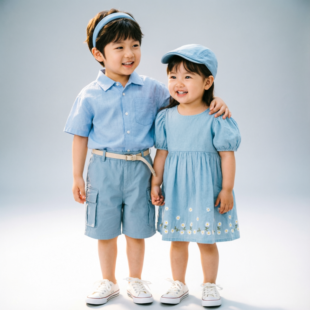 Matching sibling outfits for family photos - cute coordinated kids clothes