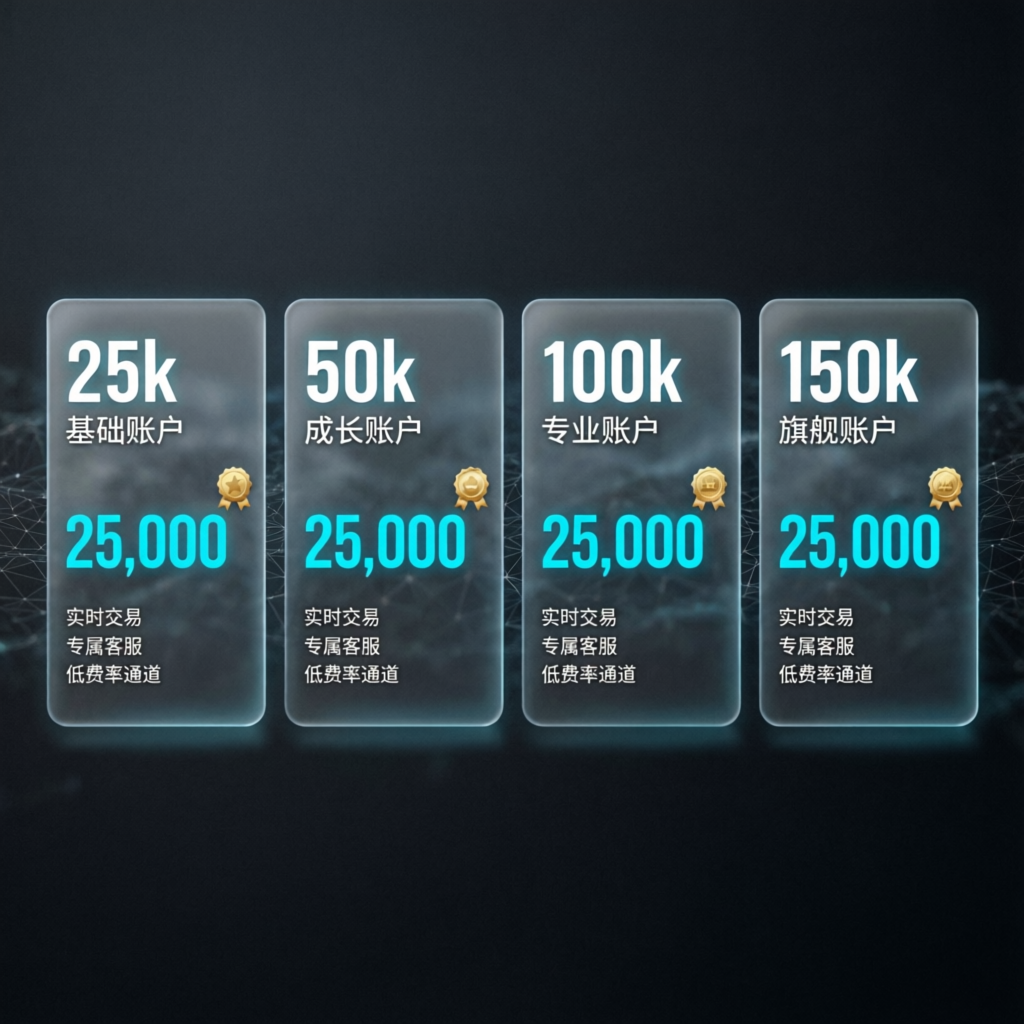 Account size comparison cards for Apex Trader Funding evaluations