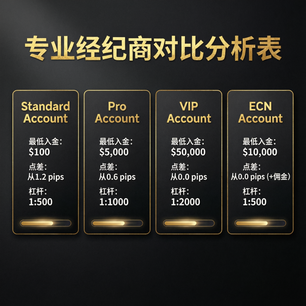 Professional prop firm comparison table showing account features and metrics