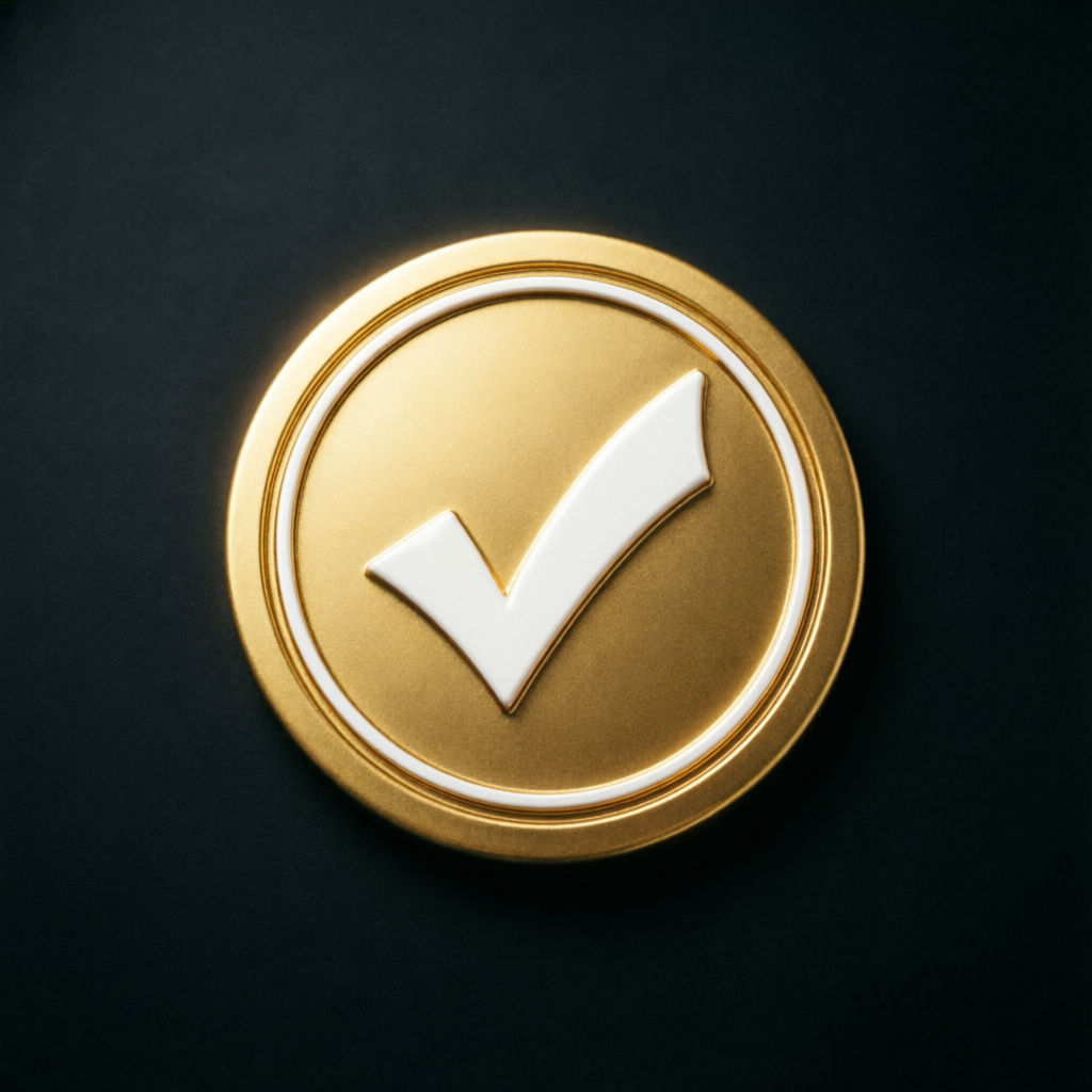 Gold verified trust badge representing All Prop Funding guarantee