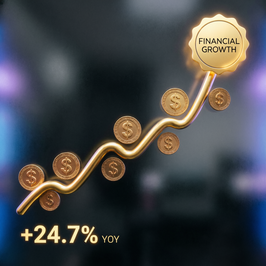 Financial growth chart with ascending profits and wealth visualization