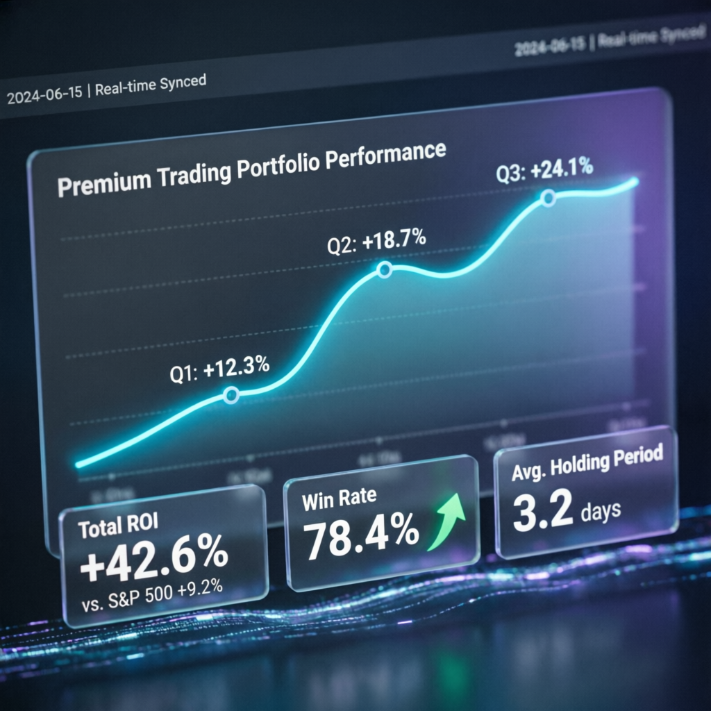 Premium trading portfolio performance showing consistent growth