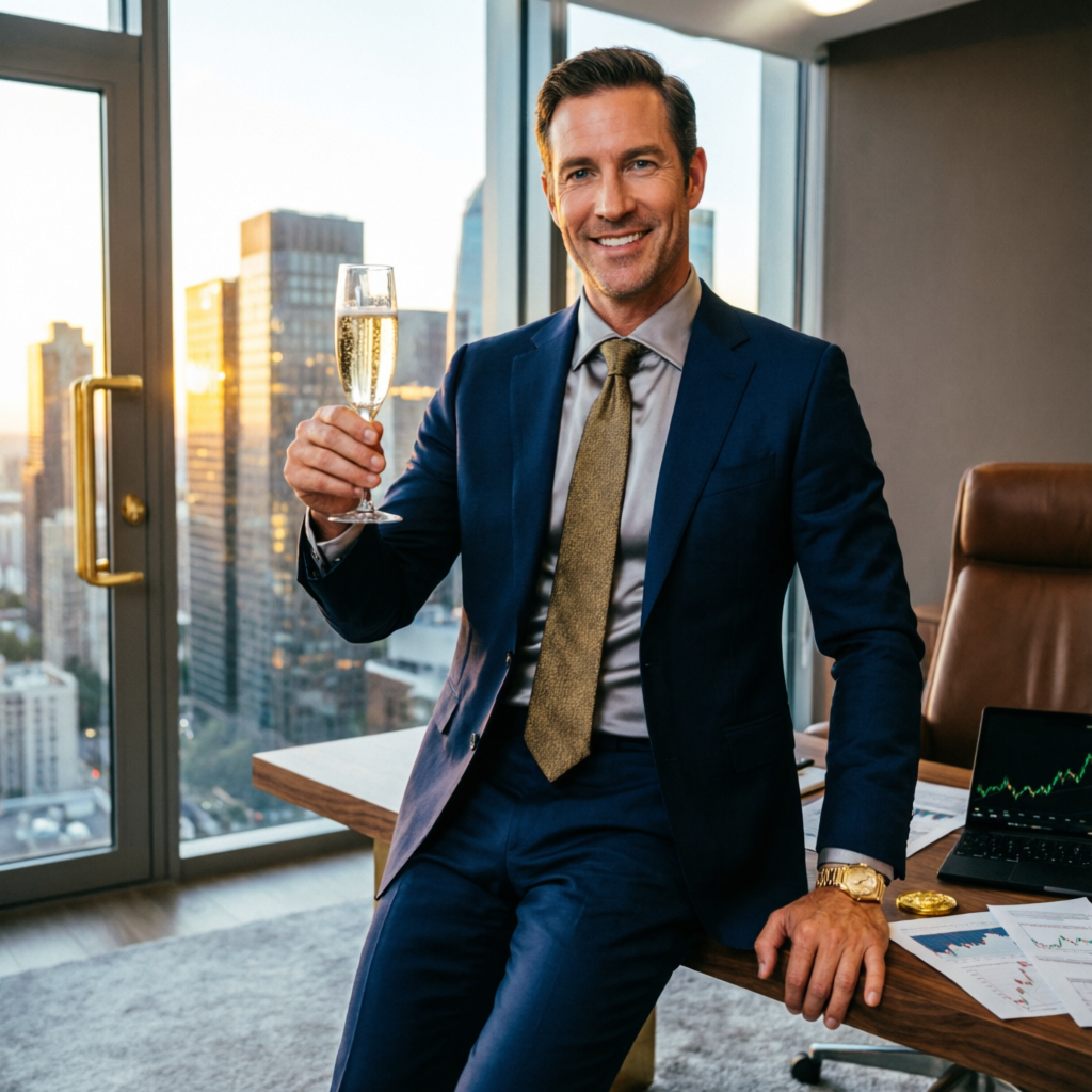 Professional Trader Celebrating Success