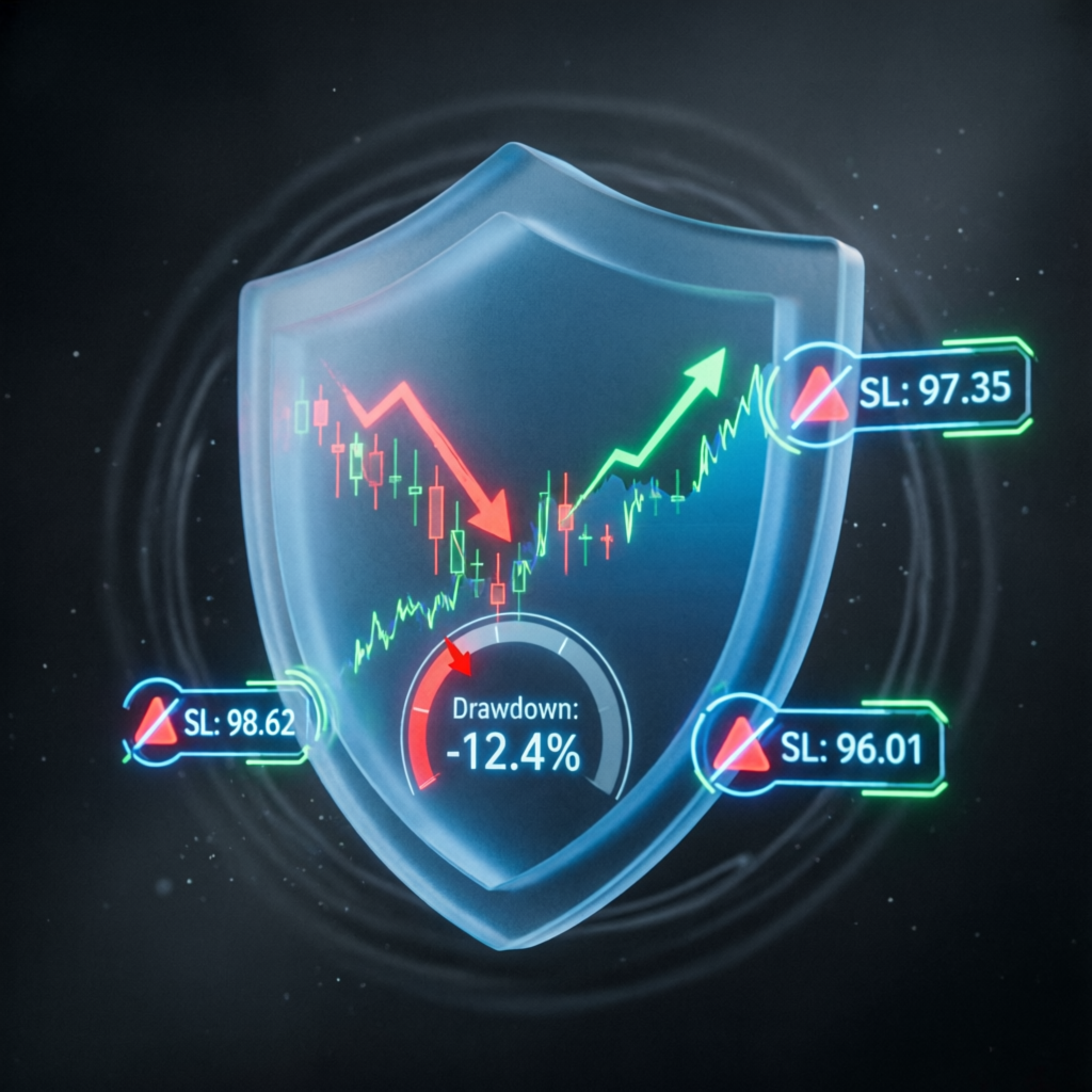 Risk management and drawdown protection visualization for Apex Trader Funding