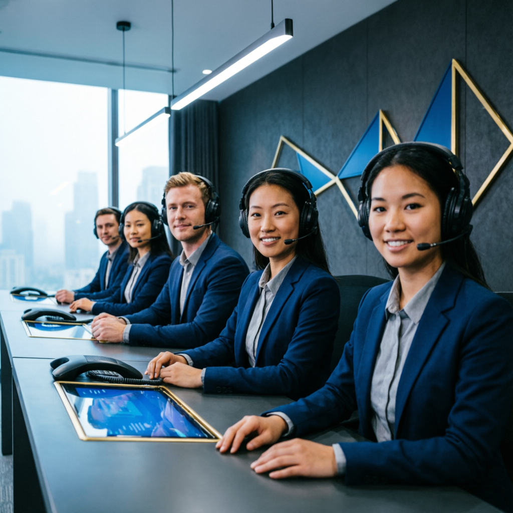 Professional customer support team ready to assist clients 24/7