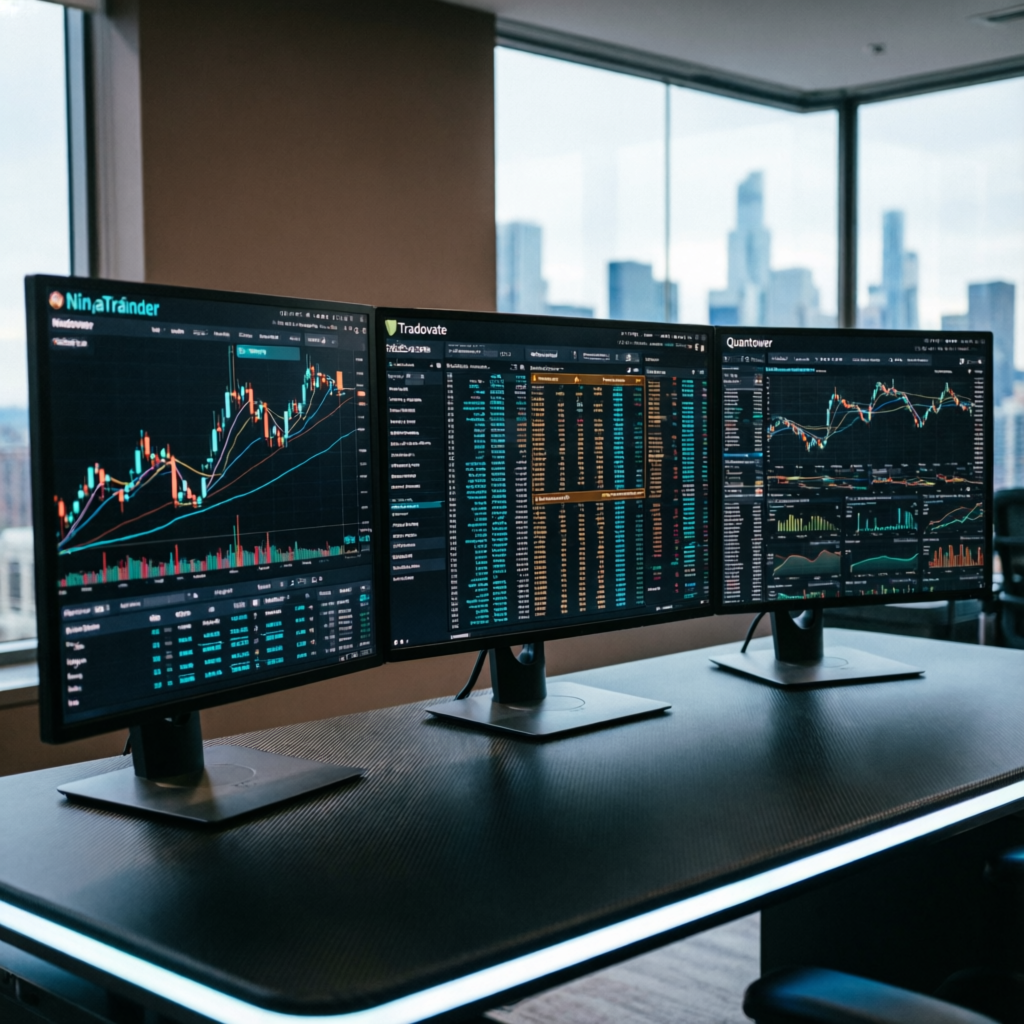 NinjaTrader, Tradovate, and Quantower trading platforms setup