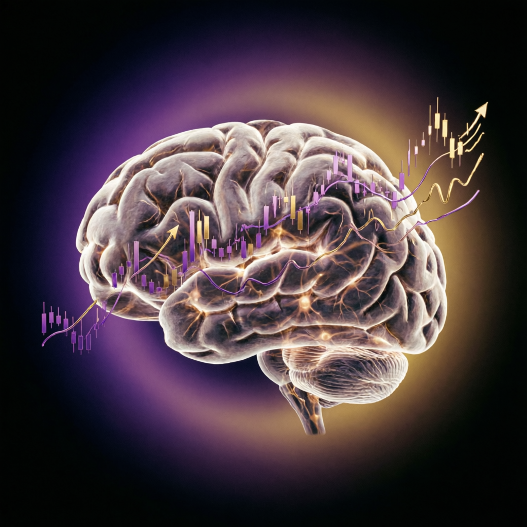 Trading psychology concept showing mental discipline