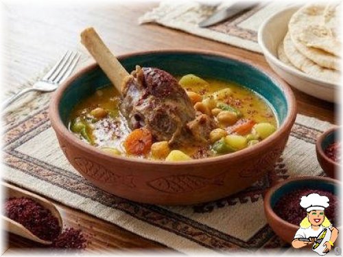 Парча-бозбаш с кусками мяса