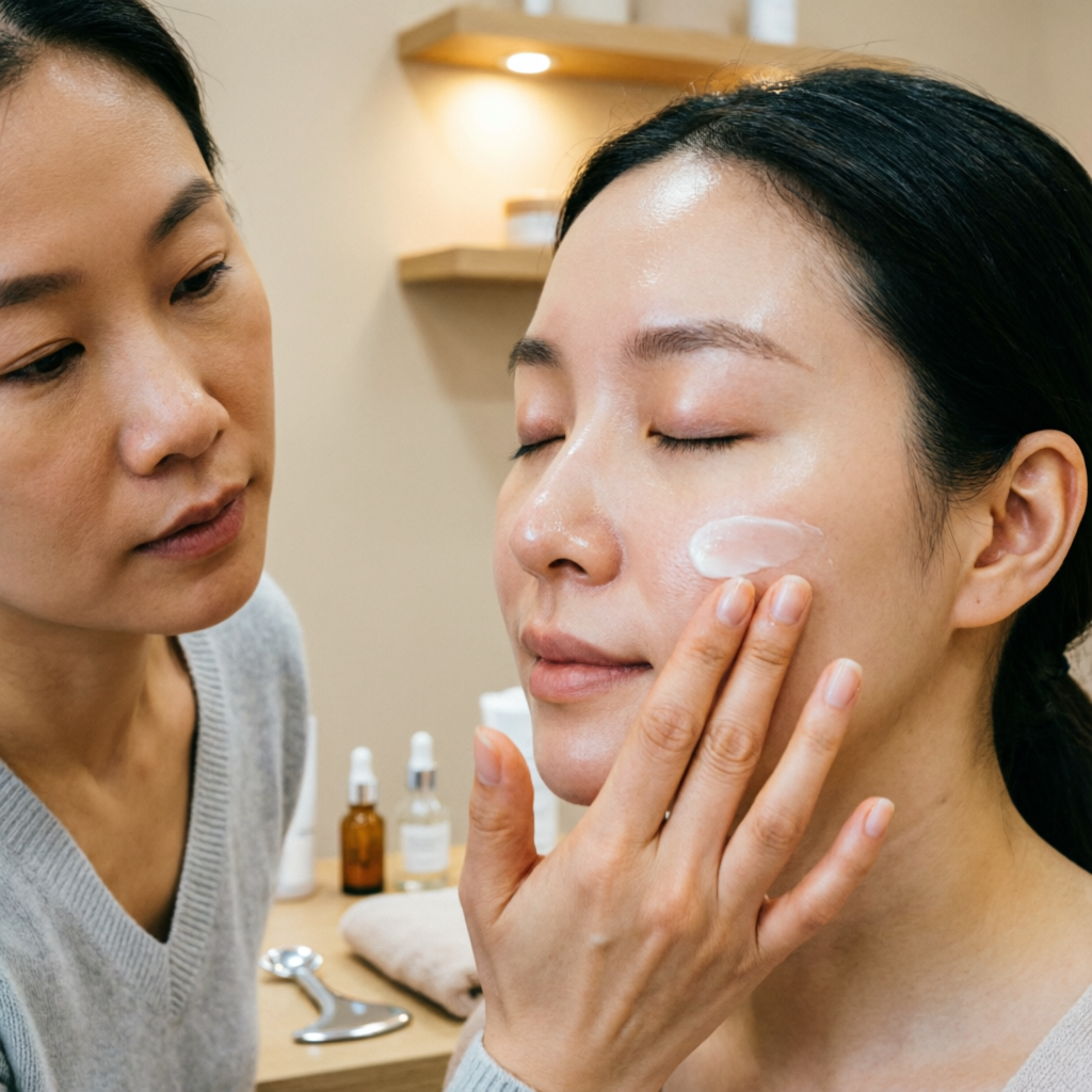 Hydrating skin preparation before makeup for dry skin at Rush Salon, Surat
