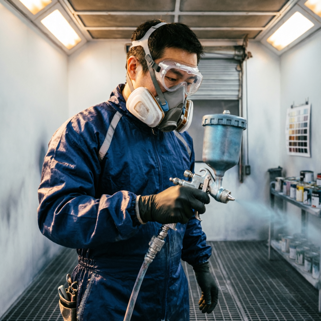 Técnico pintando