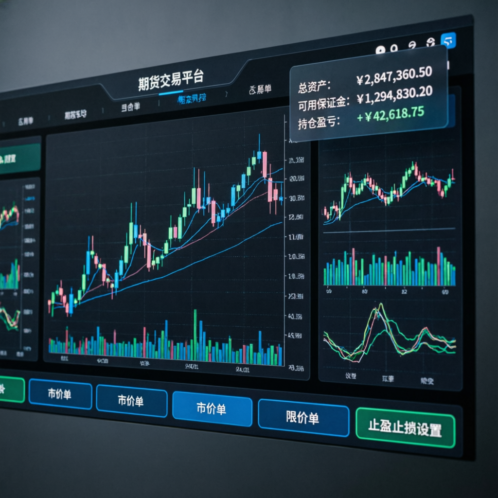 Topstep futures trading platform dashboard showing candlestick charts and account metrics