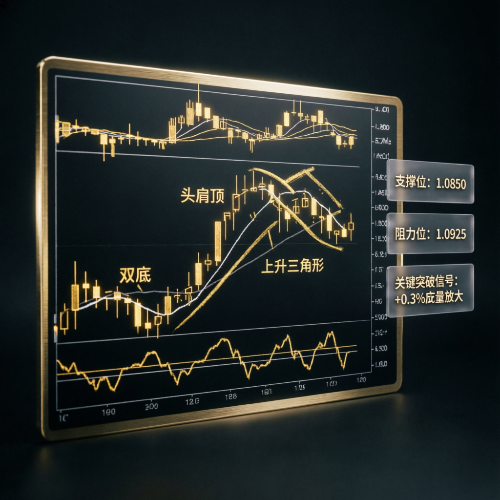 Advanced trading chart analysis with golden technical indicators for Topstep evaluation