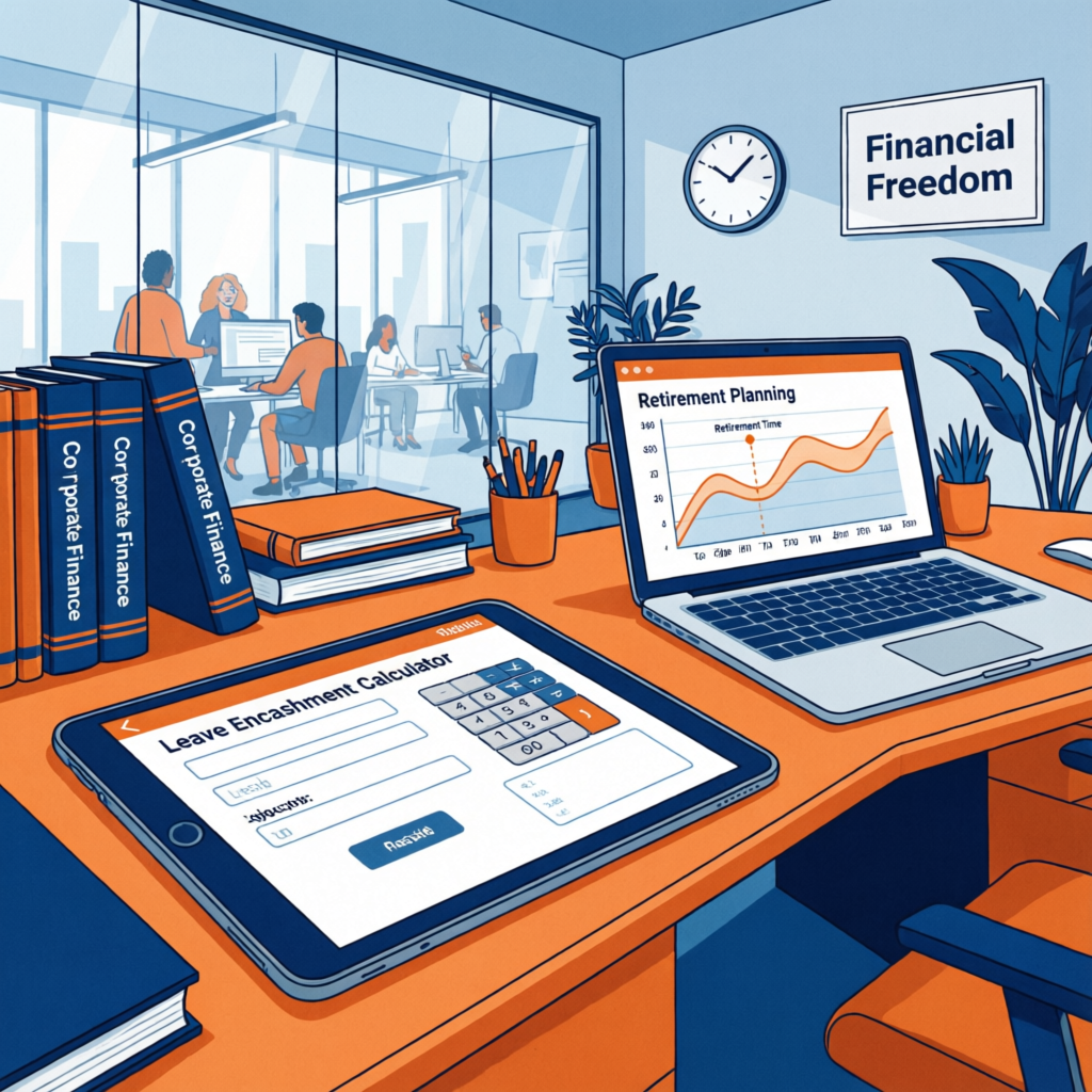 Leave Encashment Calculator Financial Planning Office Illustration