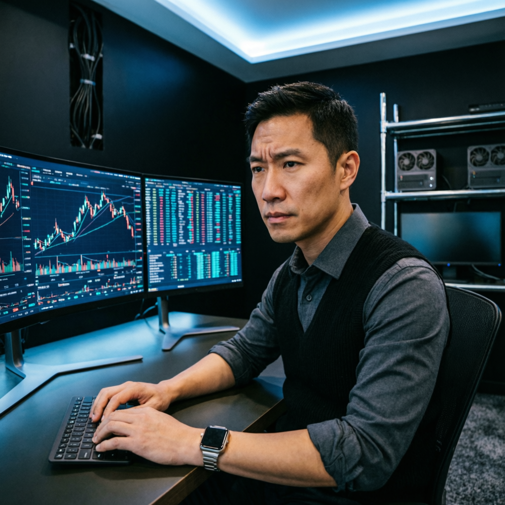 Professional Forex Trader at Work
