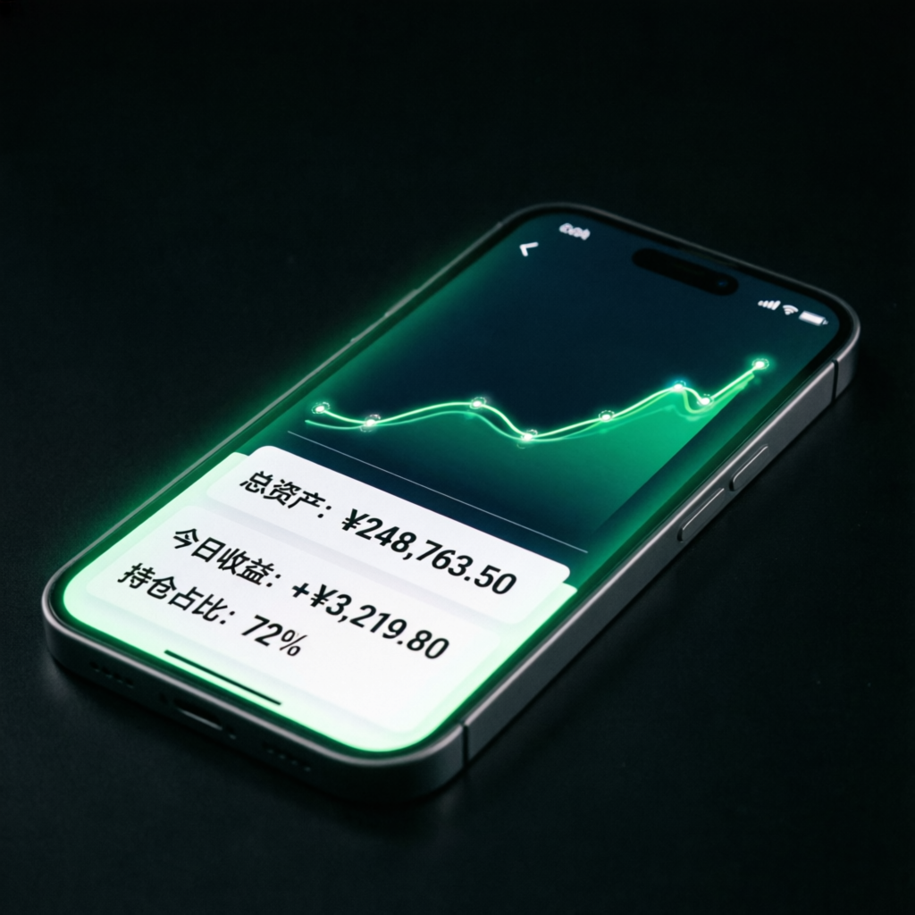 Mobile trading app showing profit withdrawals and account balance