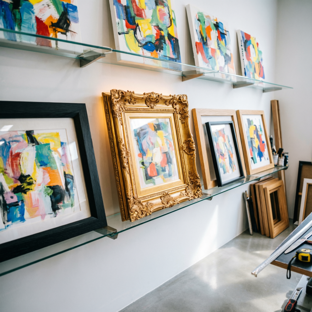 Interior del taller de enmarcación Guisasola