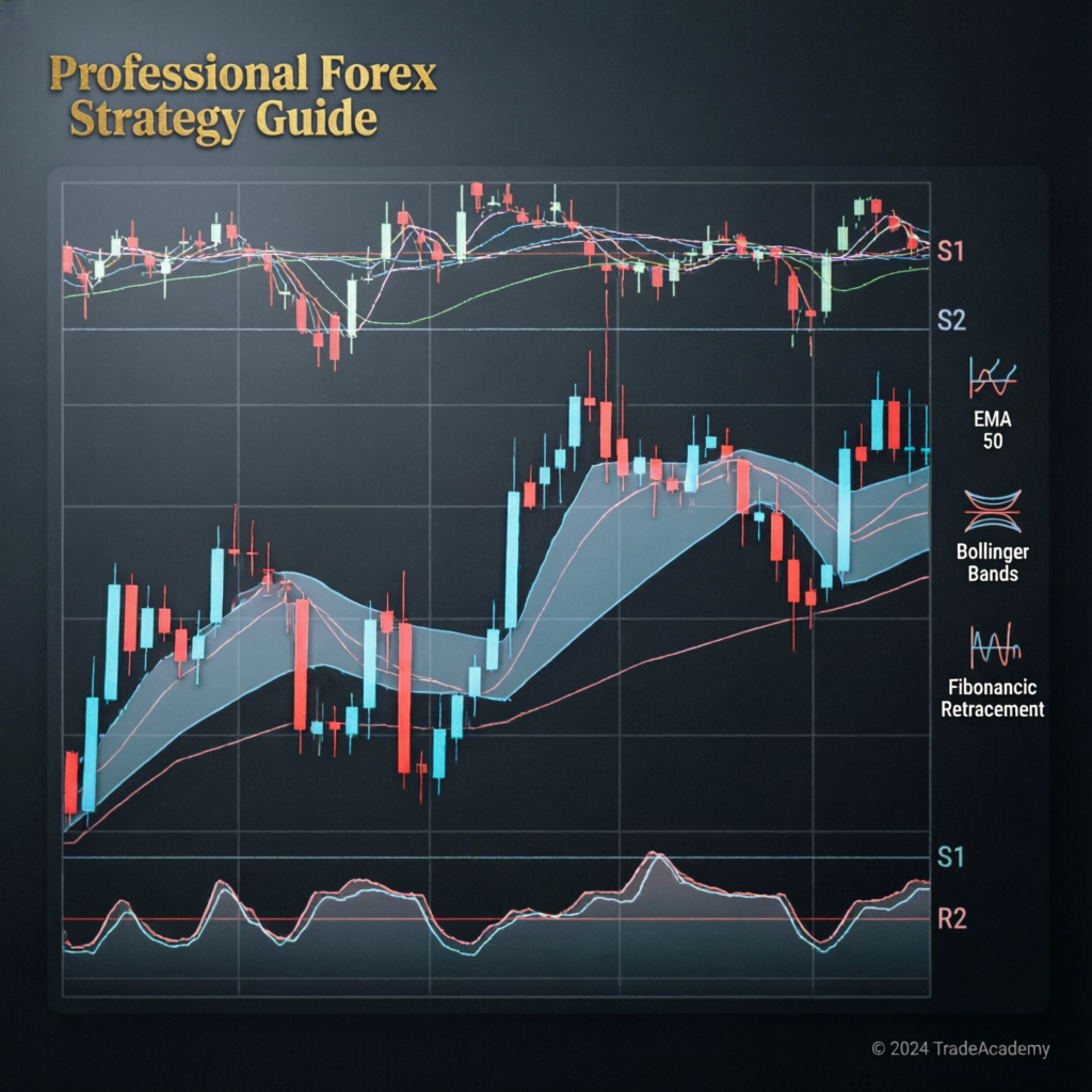 Professional forex strategy guide with technical analysis indicators - trading strategy for prop firm challenges