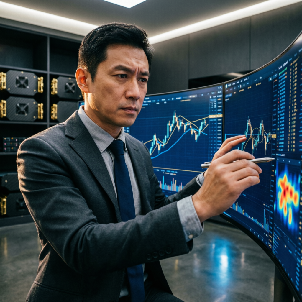 Professional forex trader analyzing Topstep trading charts on multiple monitors