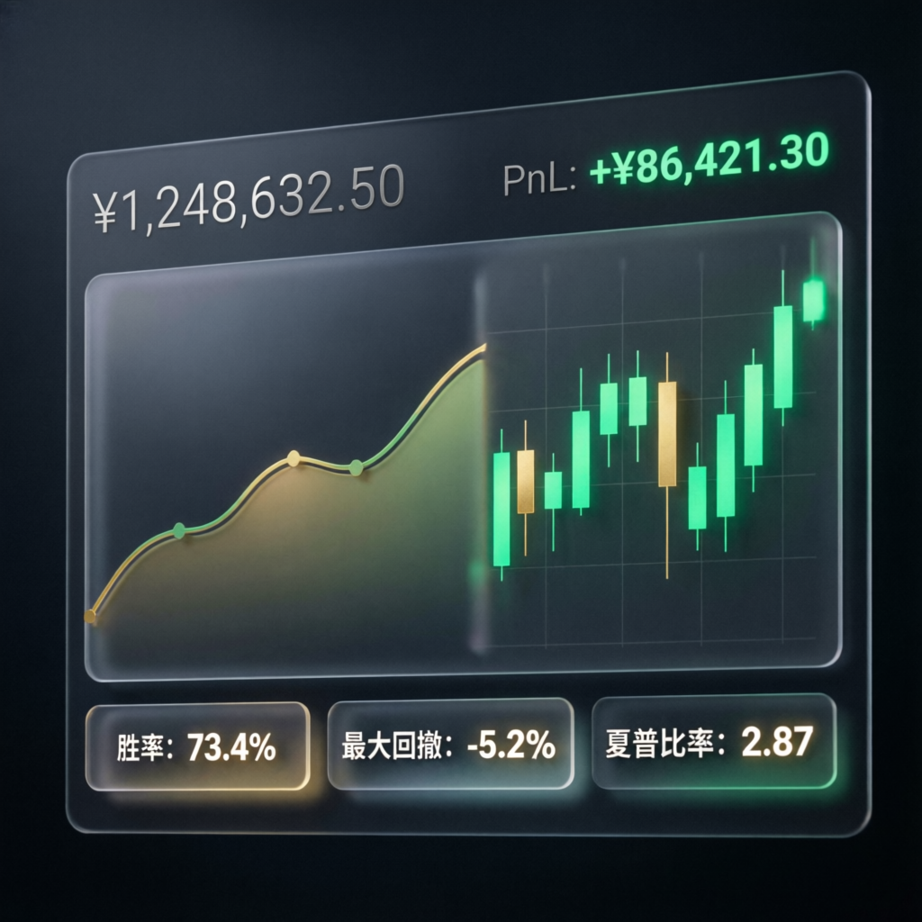 Trading analytics dashboard showing profit metrics and performance indicators