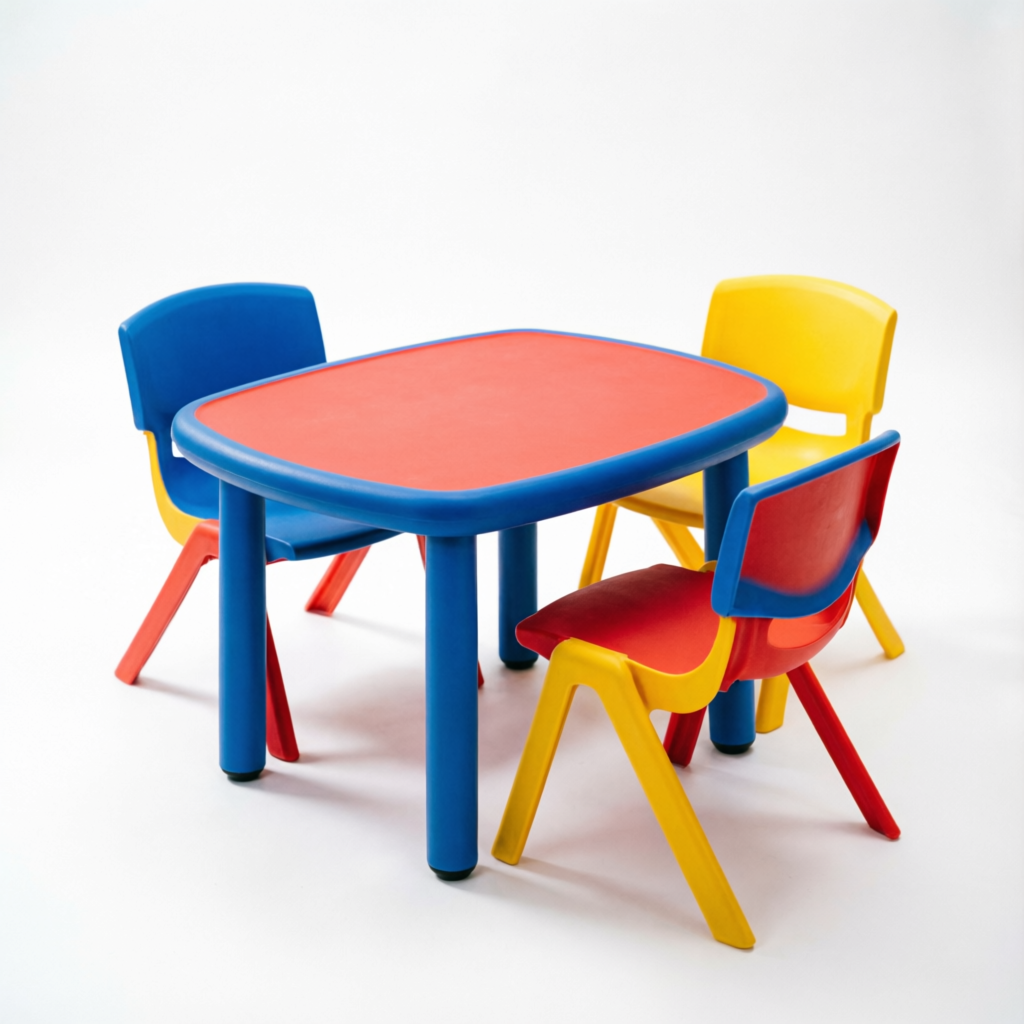 Conjunto escolar infantil mesa e cadeira colorido