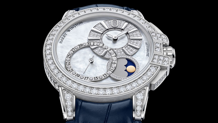 Harry Winston Ocean High Jewelry - ювелирные часы с лунной фазой и сложной инкрустацией