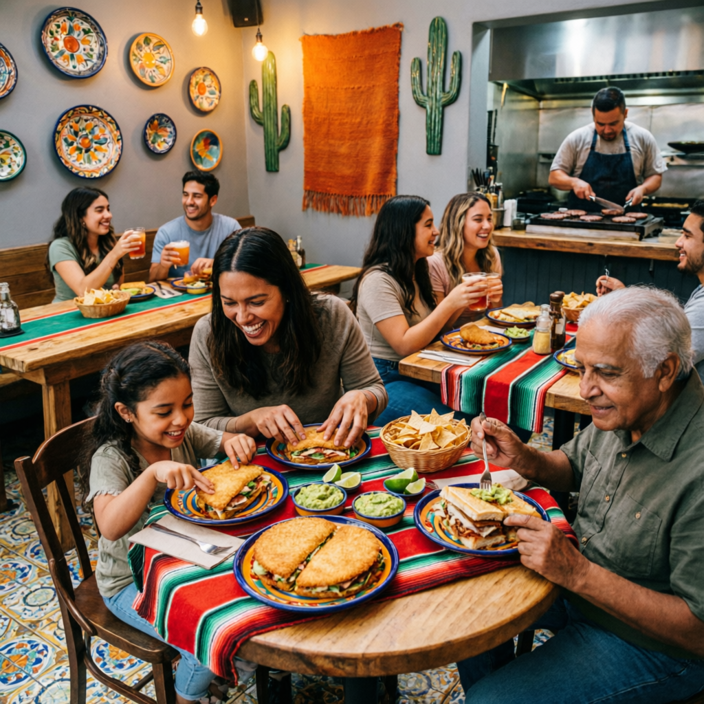 Familia disfrutando en Tortas Las De Artilleros