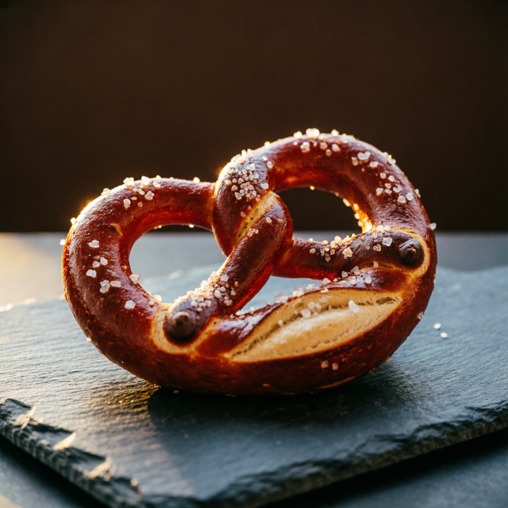 Steinofen-Brezel mit grobem Salz