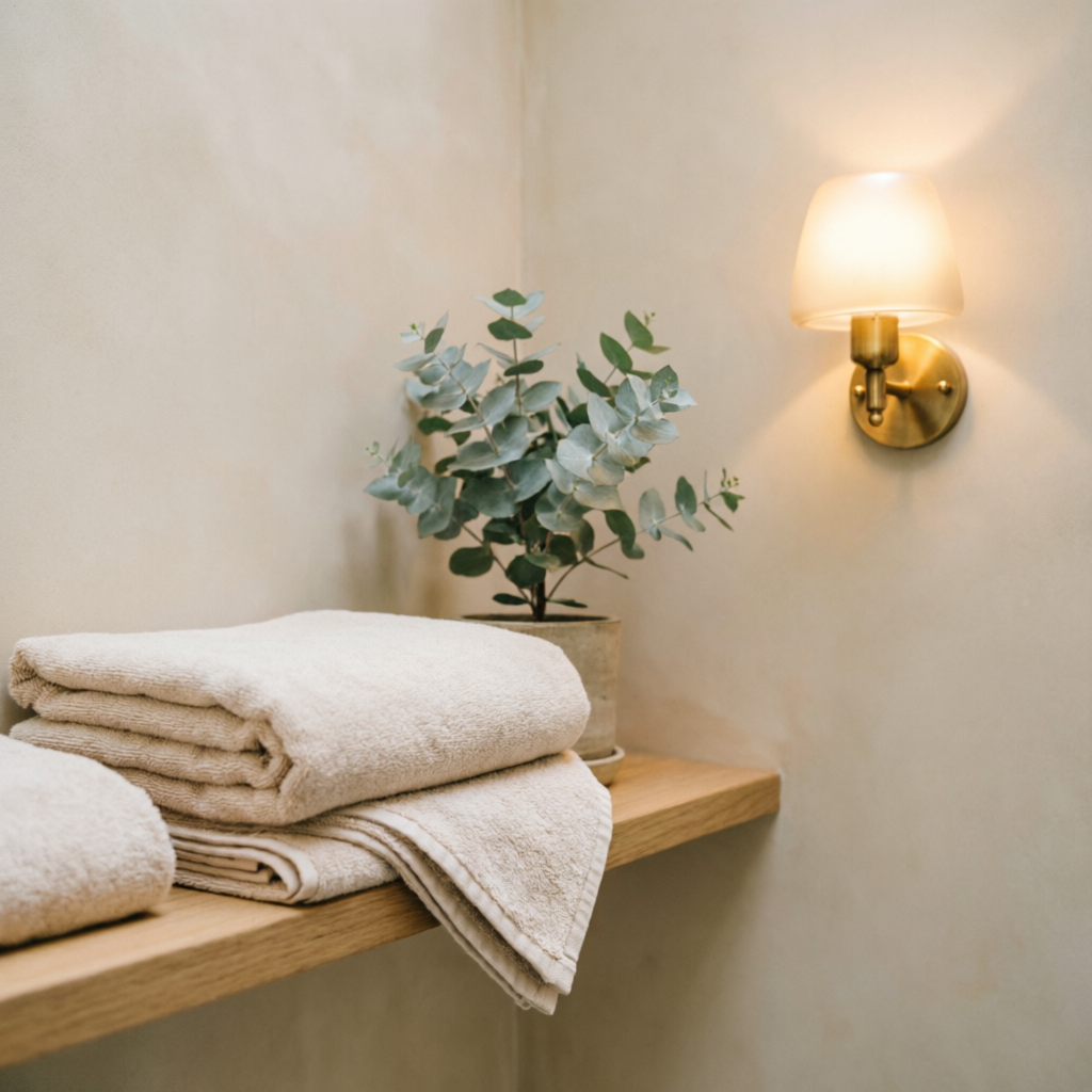 Fresh towels and soft lighting inside Elora DayNight Wellness Spa, a massage spa in Dadar East Mumbai